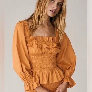 NWT free people Women's Ruffled Top blouse, size Xs, fits Xs to s